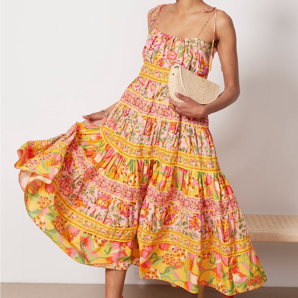 Farm Rio Mixed Fruits Midi Dress Gem